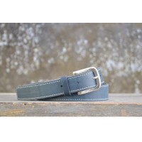 CEINTURE CUIR BLEU PETROLE | La classique